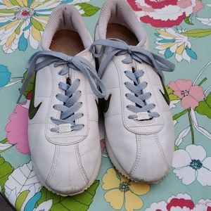 Retro Nike Size 11 Blue White with Green Swish